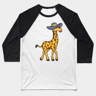 Giraffe with Hat Baseball T-Shirt